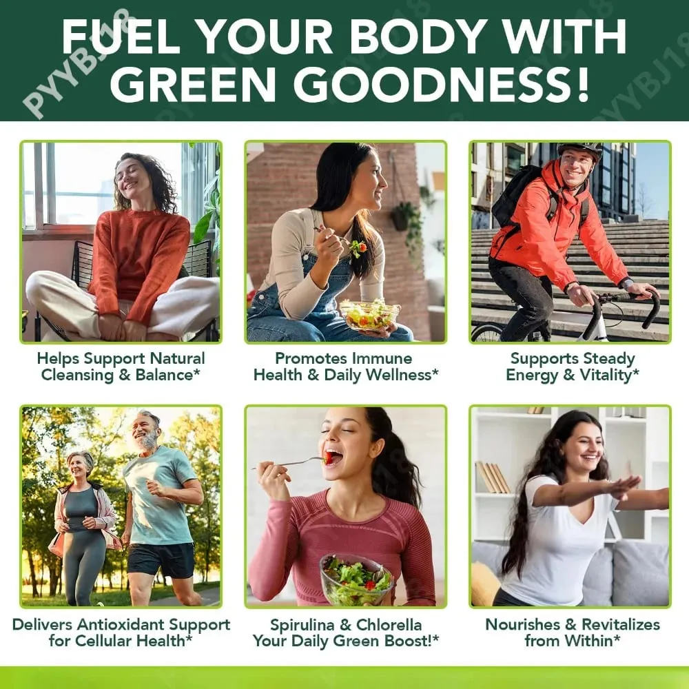 Solo Tree Spirulina Chlorella Softgels dengan Mikroalga Organik Vitamin B6 B12 Keseimbangan Pencernaan & Dukungan Kekebalan Tubuh 300 Softgels — image 5