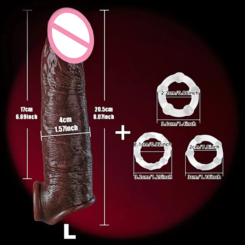 Man Dick powiększenie nasienia pierścień zabezpieczający dla mężczyzn opóźniony wytrysk miękki silikonowy nakładka na penisa Hollow Cock Ring dla dorosłych 18 + Sex zabawki — image 23