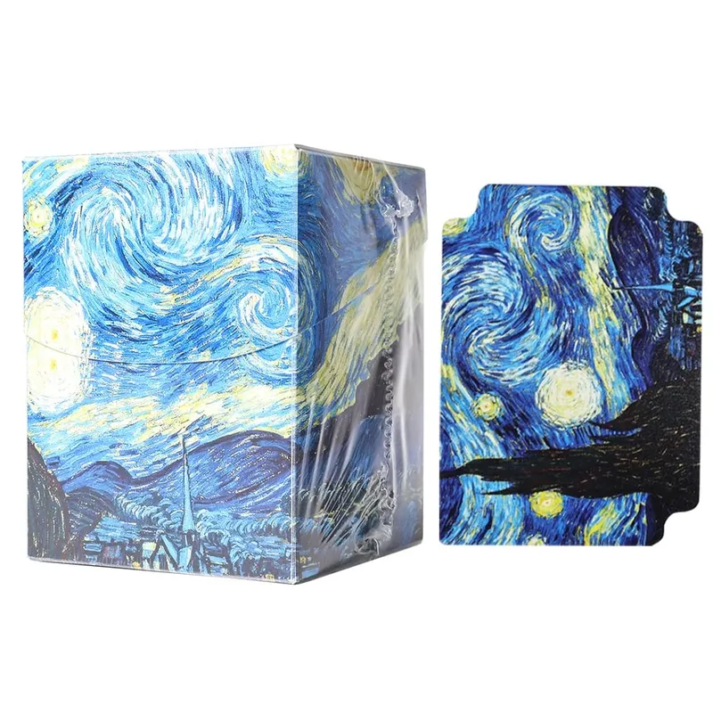 Más de 100 cajas de plástico para tarjetas comerciales BASIC LANDS, con capacidad para tarjetas de doble manga, estuche de almacenamiento para tarjetas TCG/CCG para MTG/YGO con dos divisores
