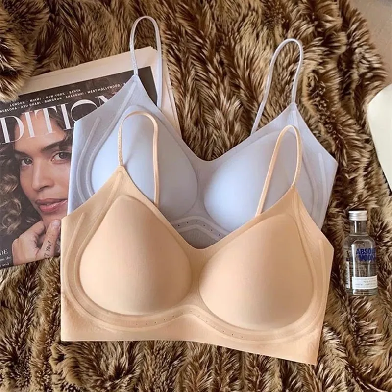 Intimo estivo sottile ultrasottile con tracolla sottile scintillante dalla pelle di ghiaccio per le donne senza segni e bellissimo reggiseno sulla schiena — image 2