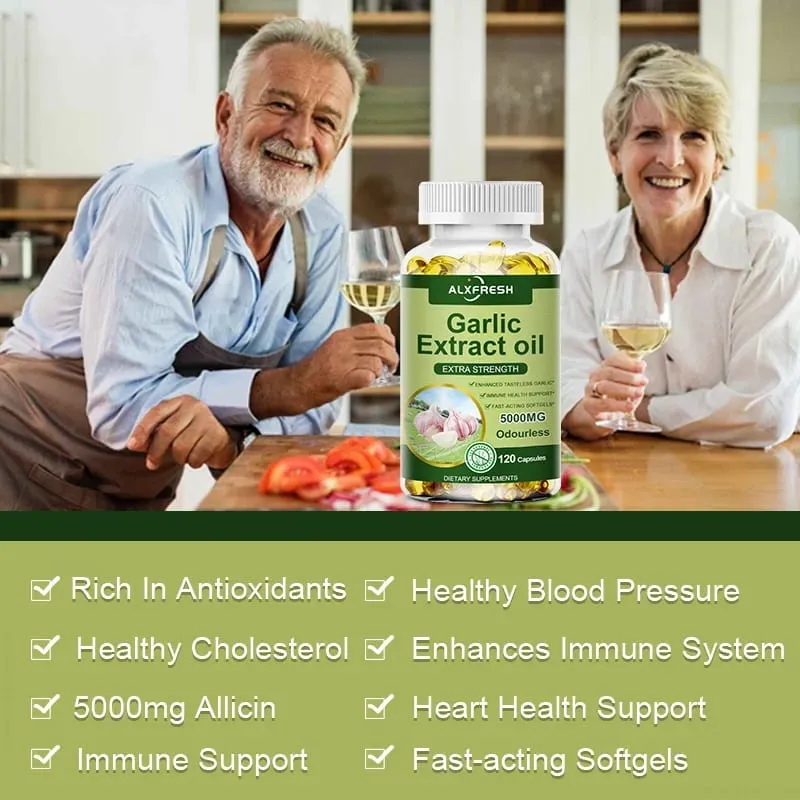 Garlic Extracts Capsules for Cardiovascular Health Improve Antioxidant Anti-inflammatory and Digestive System Enhance Immunity