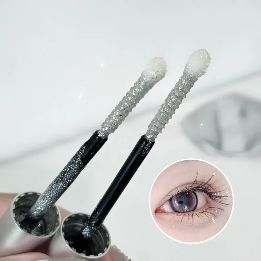 Silbrig glänzende Wimperntusche, feiner Glitzer, Highlight, verlängernd, kräuselnd, kein Verschmieren, wasserfest, natürliches, funkelndes 3D-Augen-Make-up — image 6