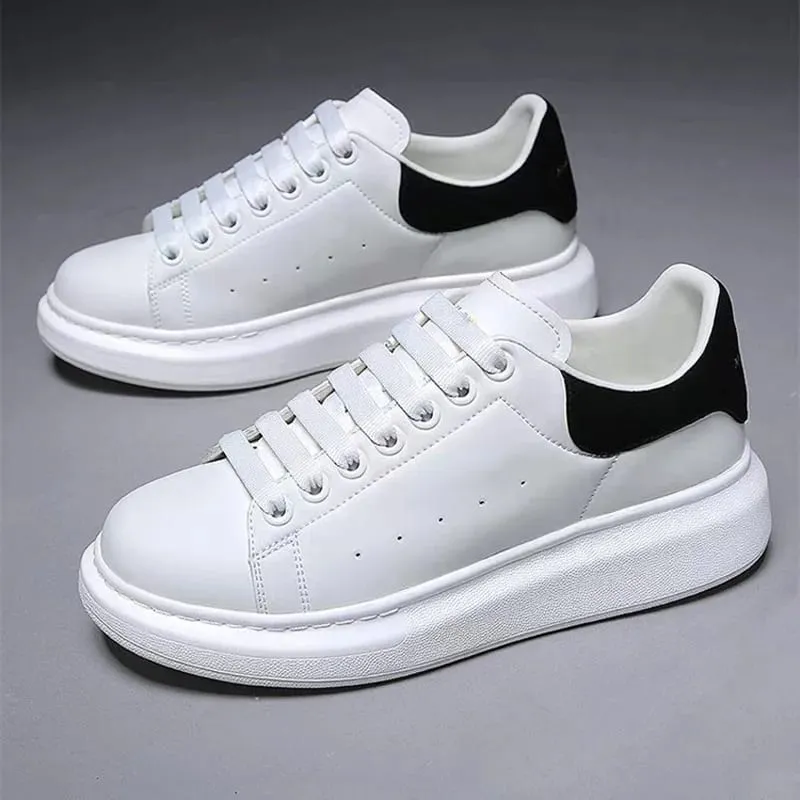 Weiß Vulkanisierte Turnschuhe männer Wohnungen Bequeme Schuhe Schnüren Zapatillas Hombre Frauen Casual Turnschuhe Plus Größe 35-45 — image 4