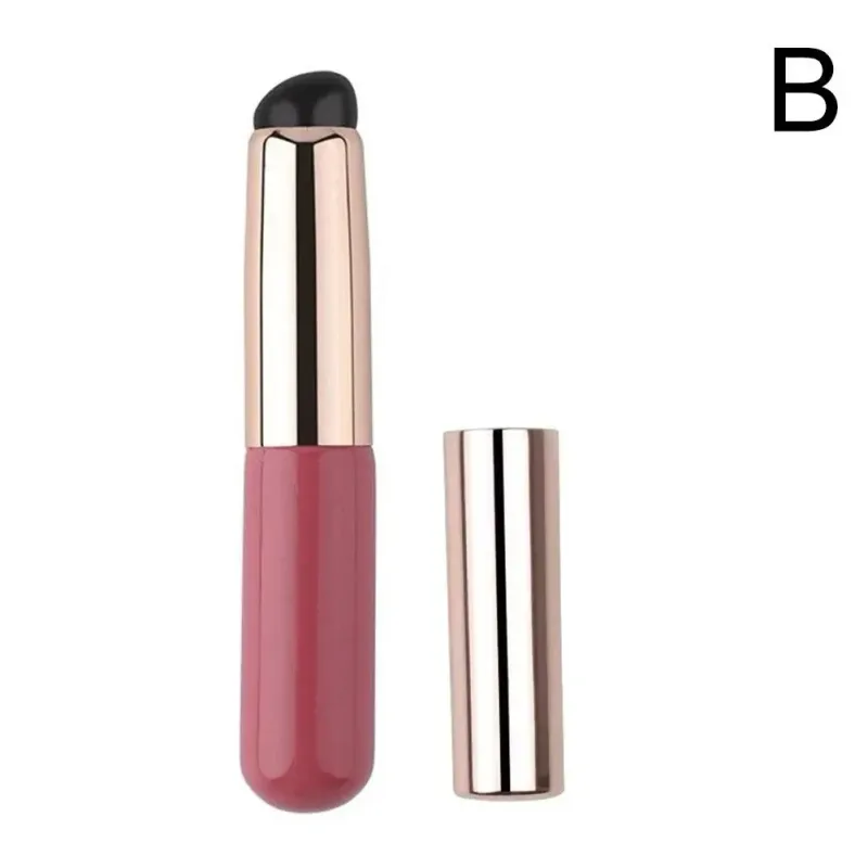 1 Buah Kuas Bibir Silikon dengan Tutup Penutup Kuas Concealer Seperti Ujung Jari Q Kuas Rias Lipstik Lembut Kepala Bulat Tidak Rusak Merah Muda — image 8