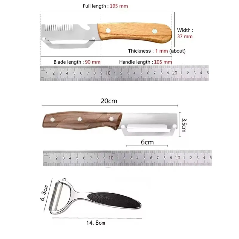 2 pçs descascador de cozinha de aço inoxidável descascador de legumes para cortar cebolas cortar frutas legumes abóbora descascador específico ferramenta de cozinha — image 6