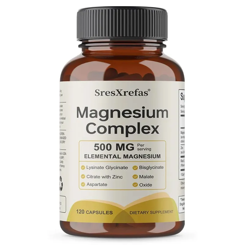 Kapsul Magnesium Kompleks 6 in 1 - Meningkatkan Tidur Nyenyak & Meredakan Otot Mendukung Otot Tulang dan Kesehatan Jantung