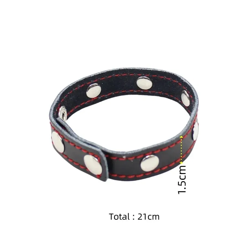 Anillo de cuero para pene de Semen ajustable de varios niveles con lazo para pene Bondage para hombres, pantalla para pene, Juguetes sexuales con gran retraso en la eyaculación — image 8