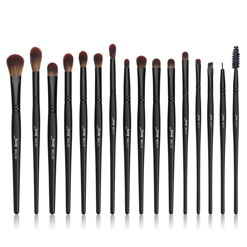 Jessup Göz Fırçaları Seti 16 adet Makyaj Fırçaları Sentetik Hassas Kaş Fırçası Göz Farı Karıştırma Kapatıcı Eyeliner T272