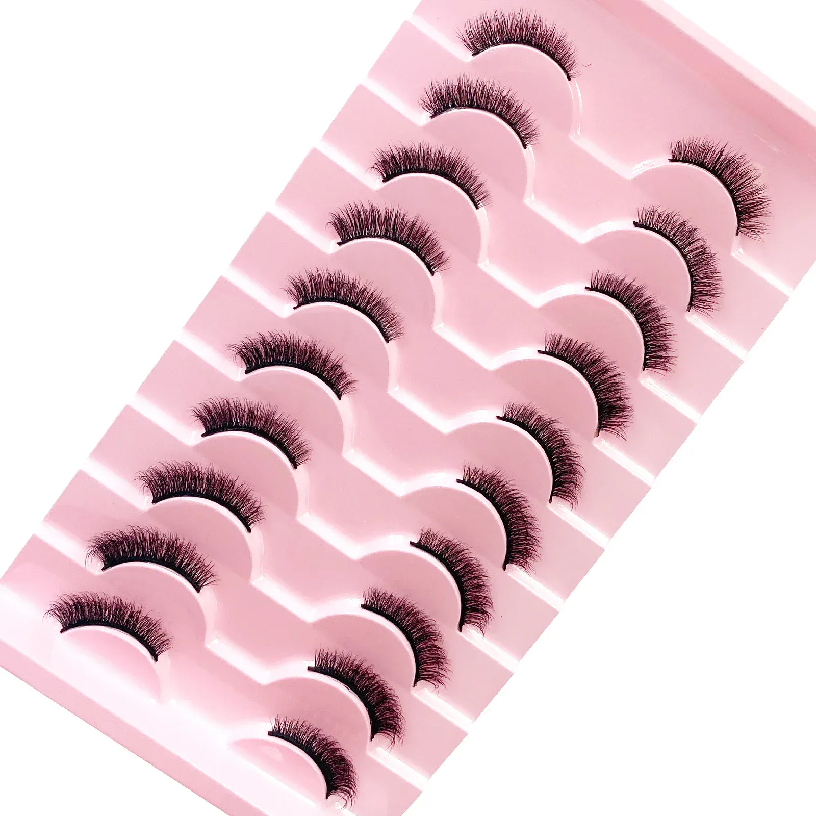3D Cat Eye Lashes Half Eyelashes 10Pairs Half Lashes Natural Clear Stem False Eyelash Extension Makeup Faux Cils maquiag — image 2
