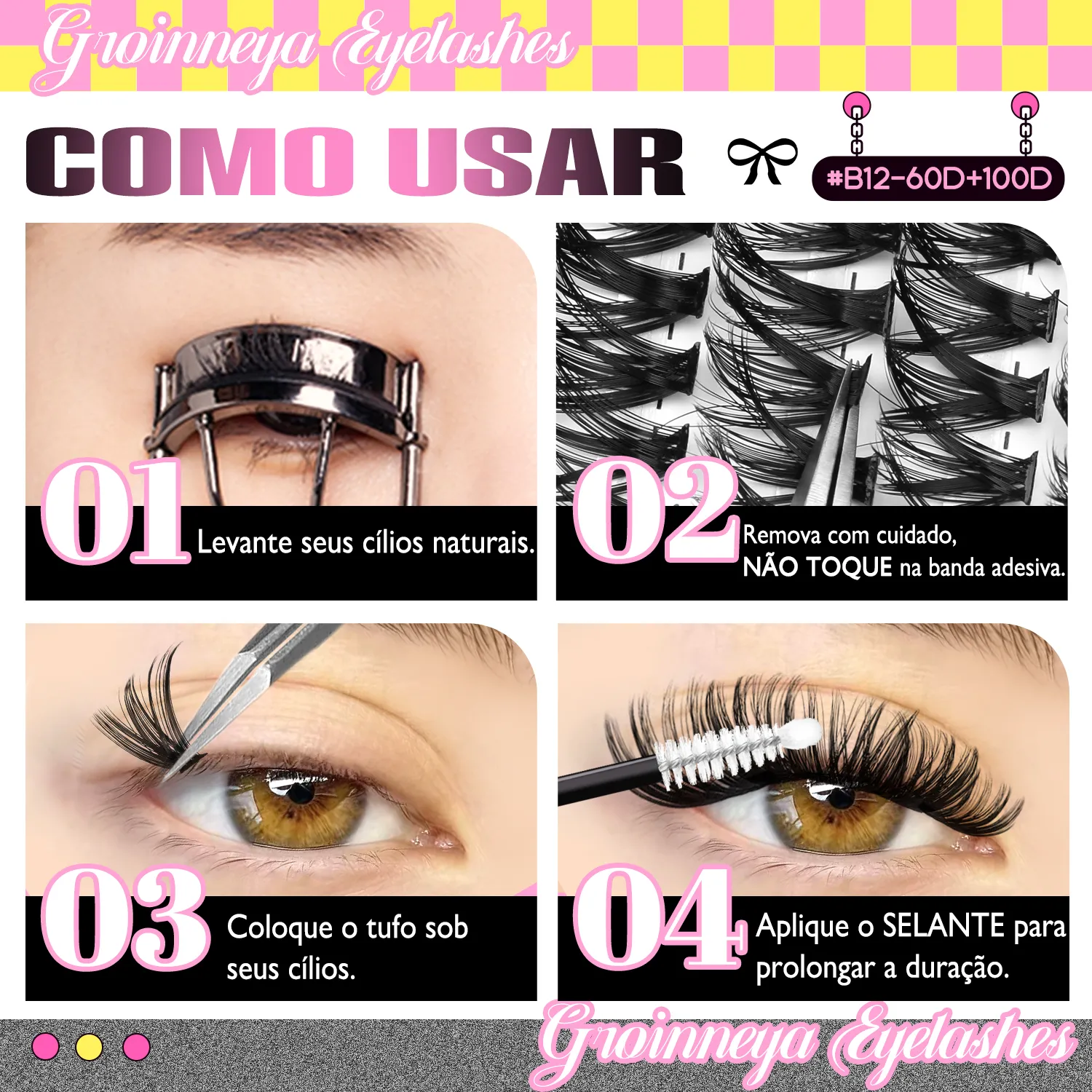 Cluster di ciglia 540 pz 60D + 100D Estensioni delle ciglia 2 stili Misti Lash Book Fluffy Cat Eye Ciglia Ciglia finte Trucco — image 7
