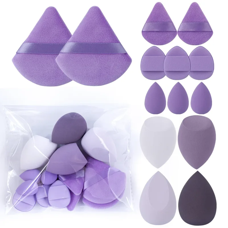 1-20 pçs pincéis de maquiagem conjunto sombra de olho fundação blush iluminador corretivo ferramenta de beleza feminina puffs beleza esponjas polegar puffs — image 19