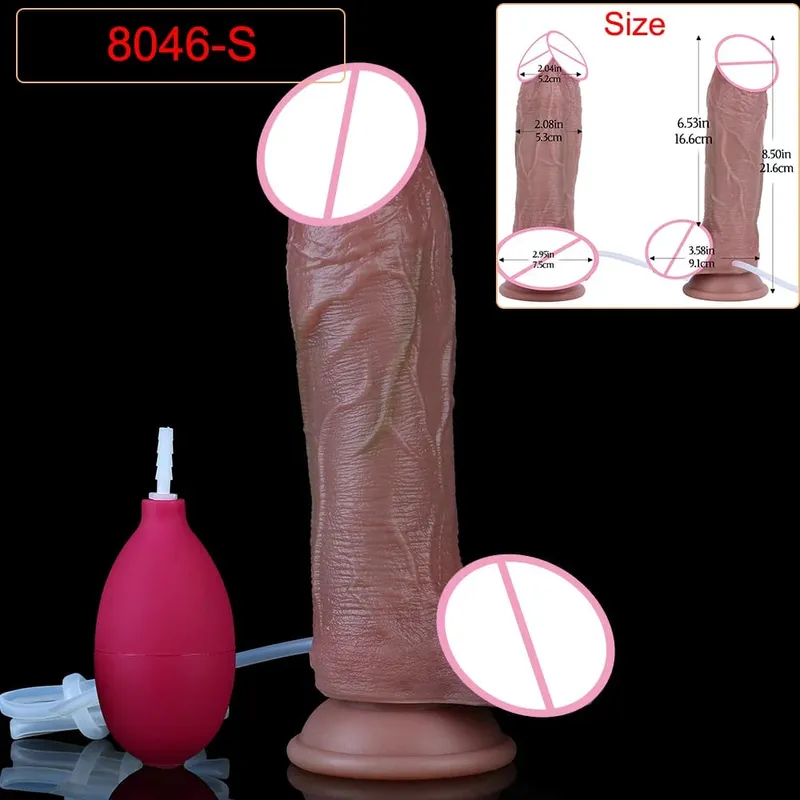 Hluboké žíly Ultra stříkající dildo Silikon Skin Touch Dlouhá ejakulační zátka na zadeček Pro muže Ženy Stimuluje G-Spot 18+ Sexuální hračky — image 23