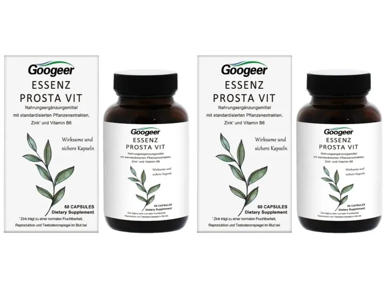 Googeer Pria Prosta Vit Essenz Kapsul Dukungan Kesehatan Kandung Kemih & Saluran Kemih dengan Seng Vitamin B6 Saw Palmetto 60 Hitungan — image 7