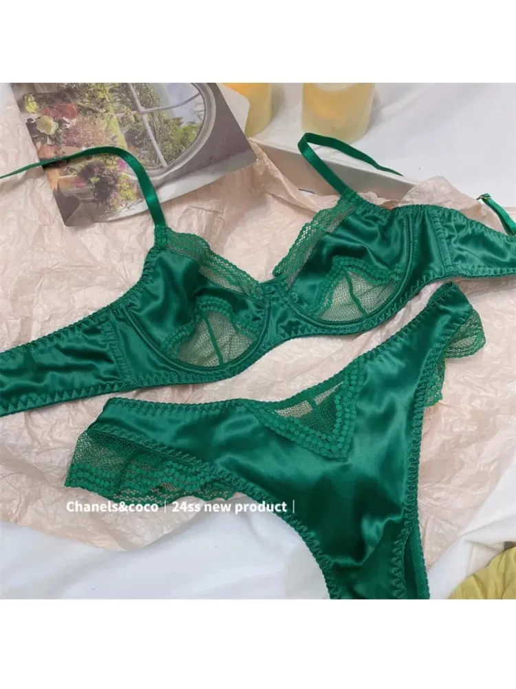 ชุดบราลายคัตเอาท์น่ารัก | เอคัพวิดพื้นเมจิก | ขอบลูกไม้ซากุระ | Bralette สลิมมิ่งญี่ปุ่นพร้อมแผ่นรองเพศ AB Cup Bras — image 6