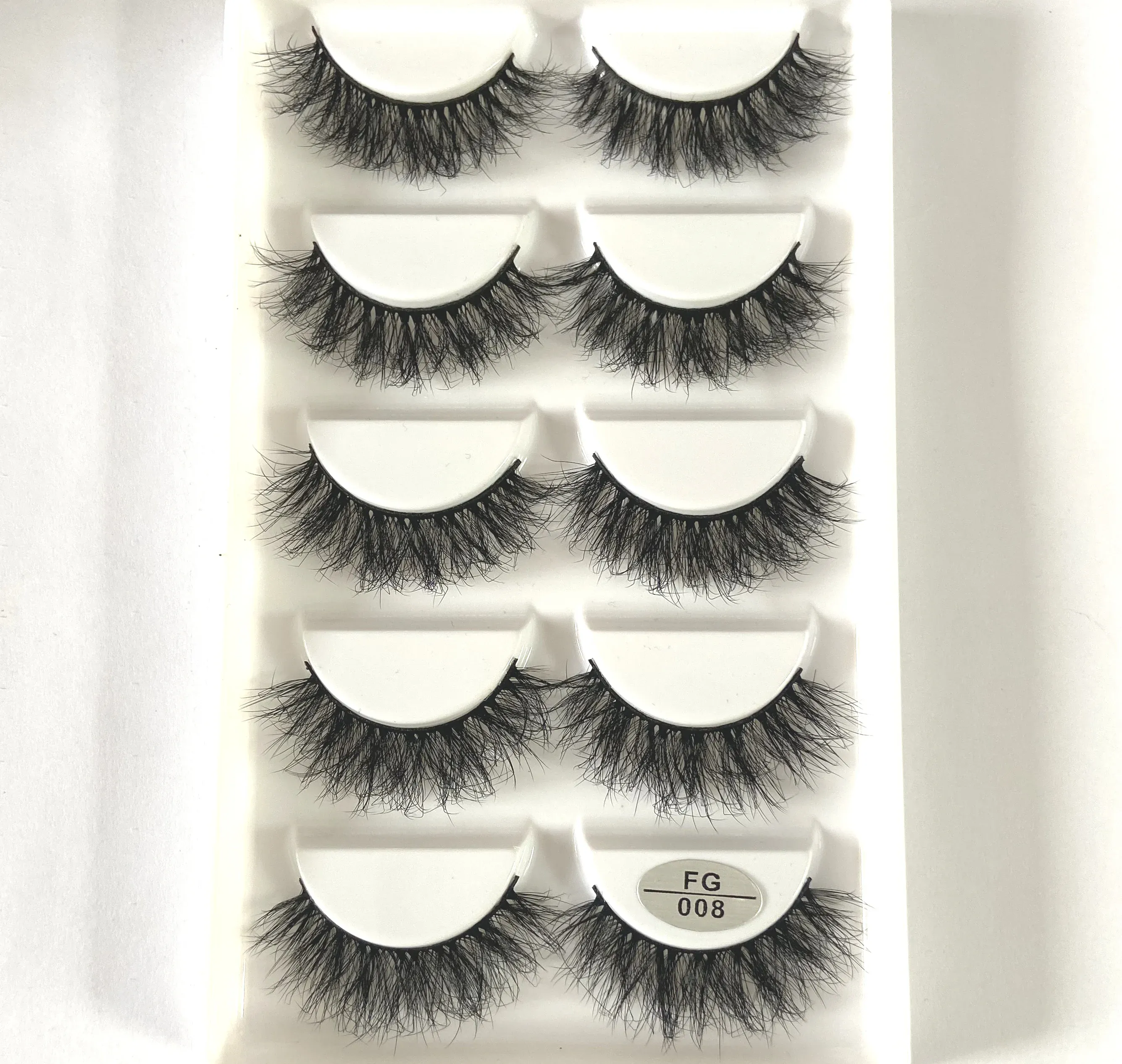 5 Pasang Bulu Mata Mink Buatan Tangan Bulu Mata Palsu Pendek Lebat Asli Bulu Mata Berantakan Panjang Bulu Mata Makeup Peringkat Boleh Diguna Semula — image 4