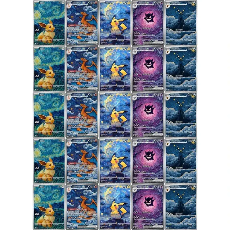 Kad Koleksi Eevee Gengar Umbreon DIY Kad Permainan PTCG Kreativiti Bersinar Hadiah Kad Holografik Jarang — image 7