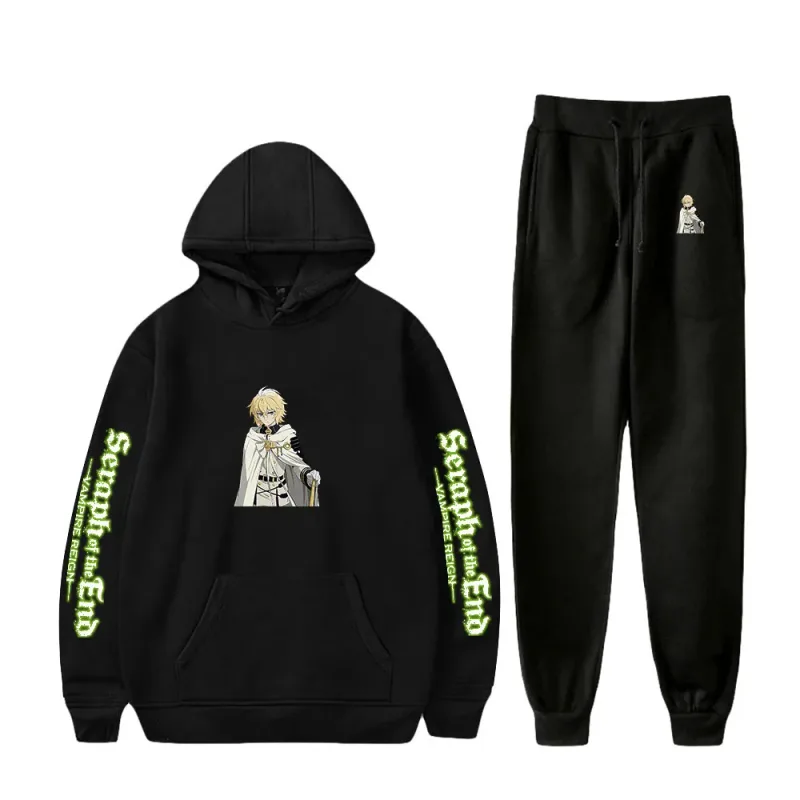Harajuku Comfortable Seraph of the End Print Sweatshirt Sweatpants Suit Hoodies+ Trousers Suit Boys/Girls 2 Piece Set Clothes — image 14