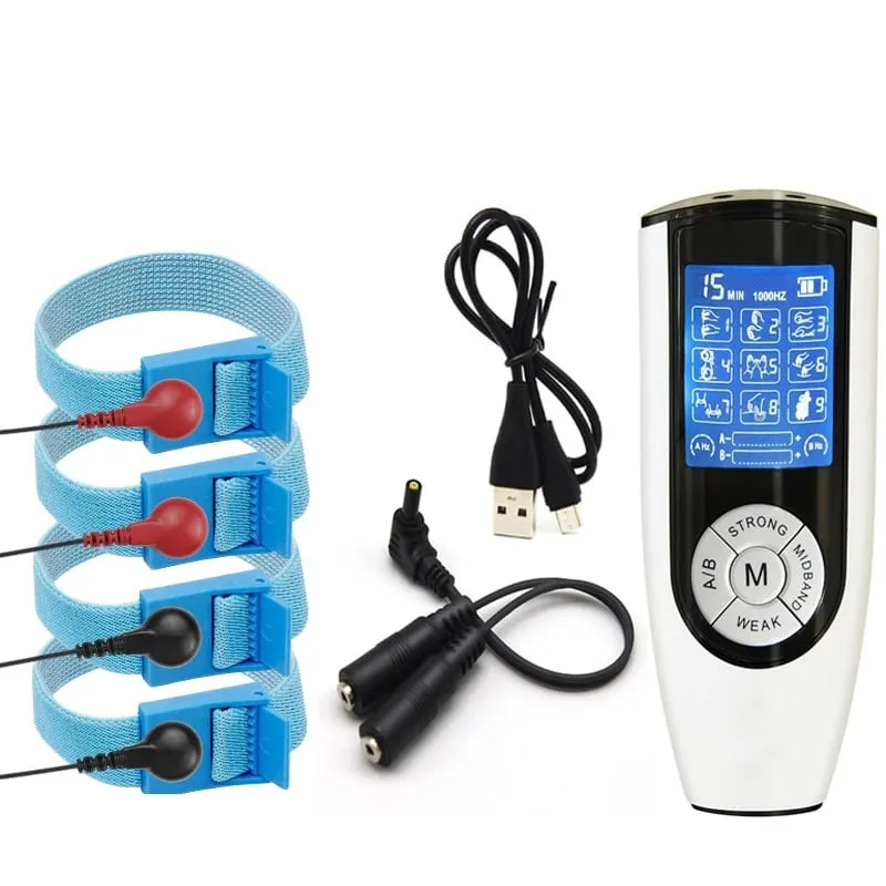 Fibres conductrices de choc électrique, anneau de pénis, extension de thérapie, Massage e-stim, Kit de produits sexuels BDSM Gay pour hommes, Masturbation — image 11