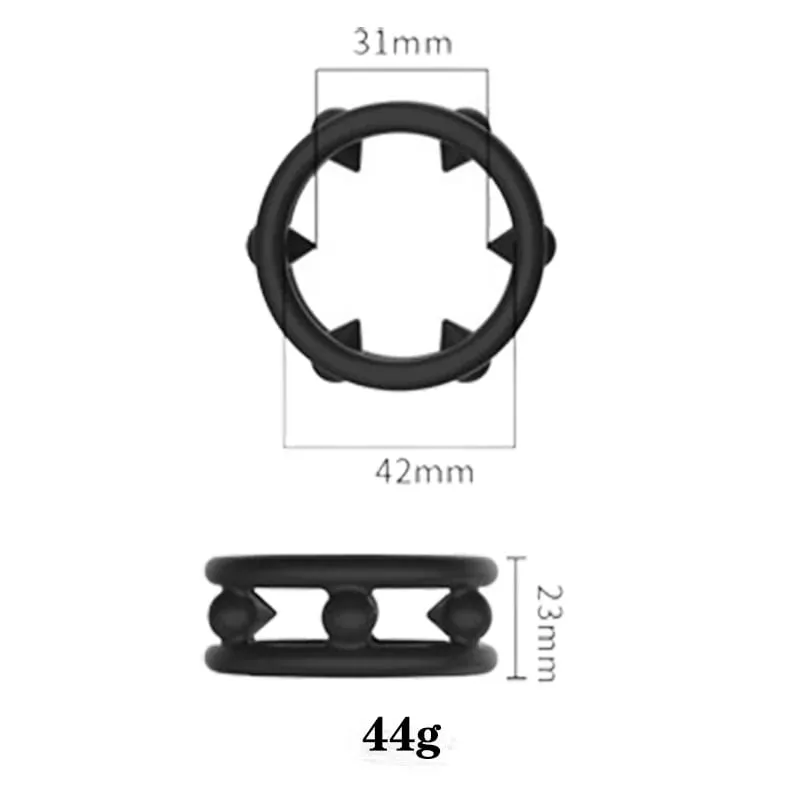Anneau de pénis mâle avec pointes souples taille S/M/L anneau en Silicone retarde l'éjaculation fournitures pour adultes civière d'érection de bite jouets sexuels — image 7