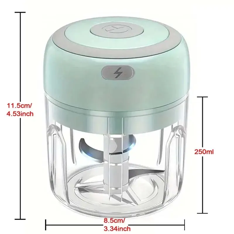 Hachoir à ail électrique en acier inoxydable de 250ML, broyeur de cuisine robuste et Durable pour ail et gingembre, Mini outil, hachoir alimentaire — image 2