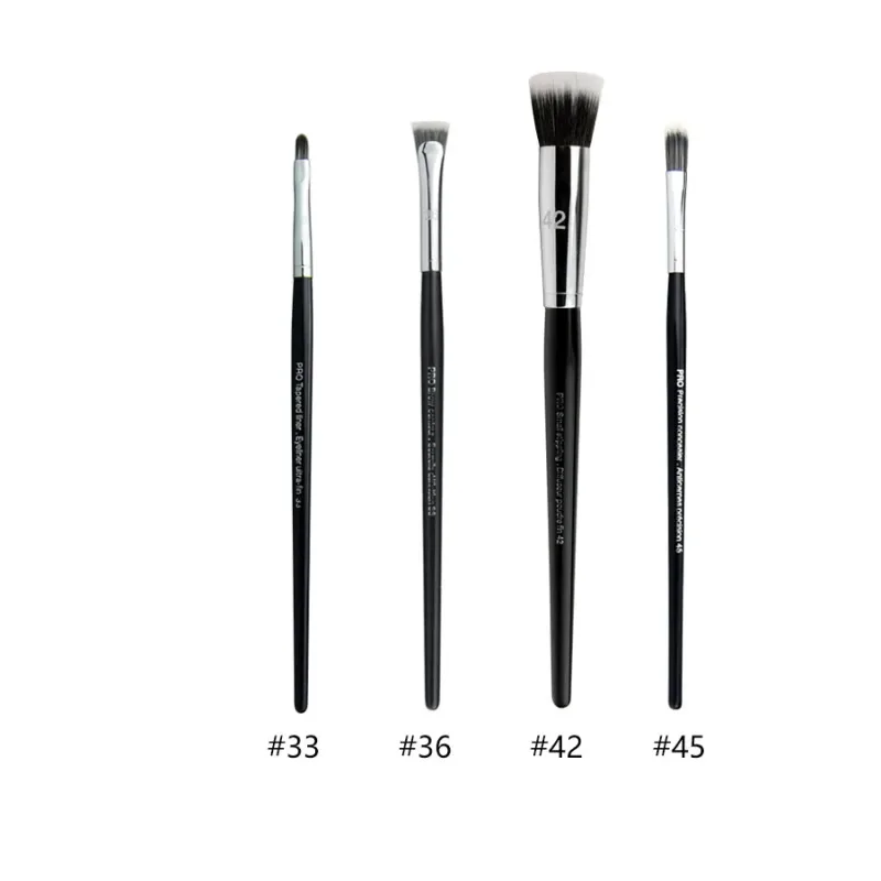 4 stk/sæt Pro Allover øjenskygge makeup børster Læbebryn Precision Concealer Blending Kuppelformet krøllet Smudge Highlight Make Up Brush — image 24