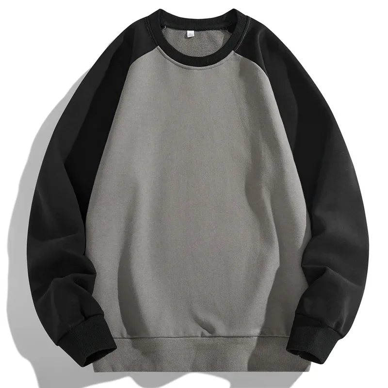 Spring Autumn Men's Sweatshirts Fashion Patchwork Long Sleeve O-Neck Loose Streetwear Pullovers Casual Hoodies Sweatshirt Men — image 21