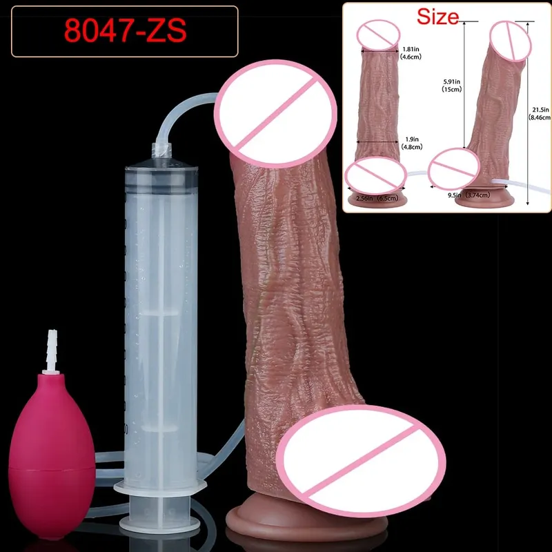 Hluboké žíly Ultra stříkající dildo Silikon Skin Touch Dlouhá ejakulační zátka na zadeček Pro muže Ženy Stimuluje G-Spot 18+ Sexuální hračky — image 28