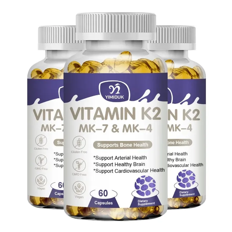 Vitamina K2 (MK7 e MK4) con supplemento D3: supporta ossa forti e cervello sano e salute cardiovascolare
