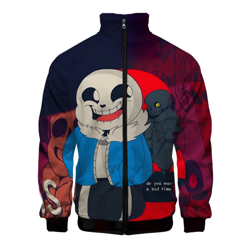 Sang Trọng Phổ Biến Sans Undertale 3D In Hình Dây Kéo Áo Raglan Áo Gió Bé Trai/Bé Gái Thoải Mái Cổ Đứng Áo Áo Khoác — image 28