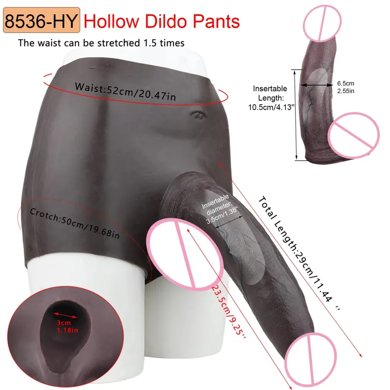 Duże, puste spodnie silikonowe typu Dildo Premium, nadające się do noszenia, hiperrealistyczne, wkładane nakładki na penisa, intymne zabawki do noszenia dla dorosłych — image 26