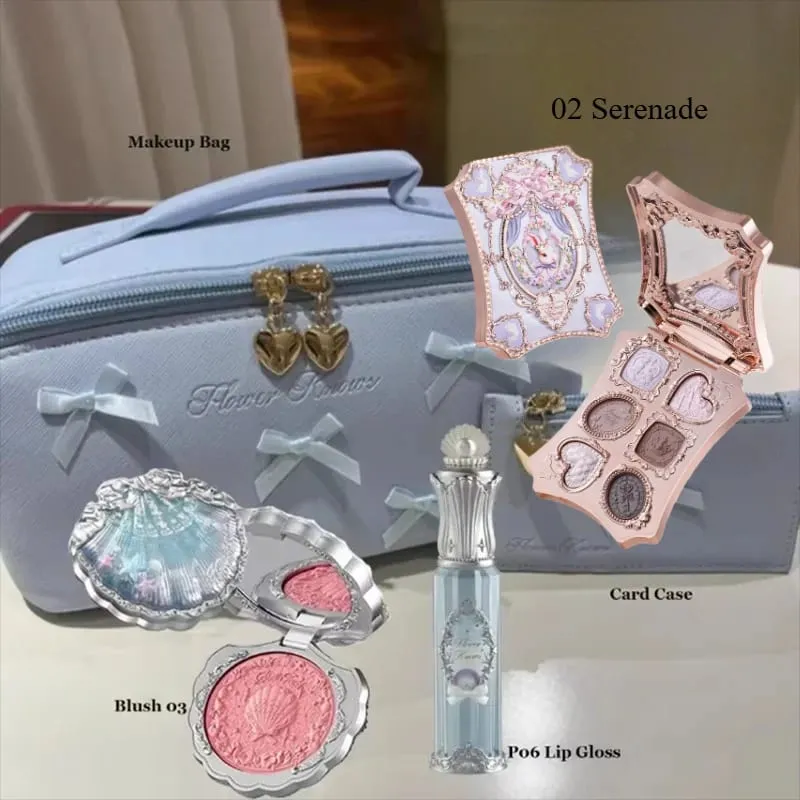Çiçek Bilir Tavşan Kabukları Koleksiyonu Makyaj Seti Göz Farı Paleti Allık Dudak Parlatıcısı Makyaj Çantası Mat Glow Pırıltılı Göz Farı Seti — image 9