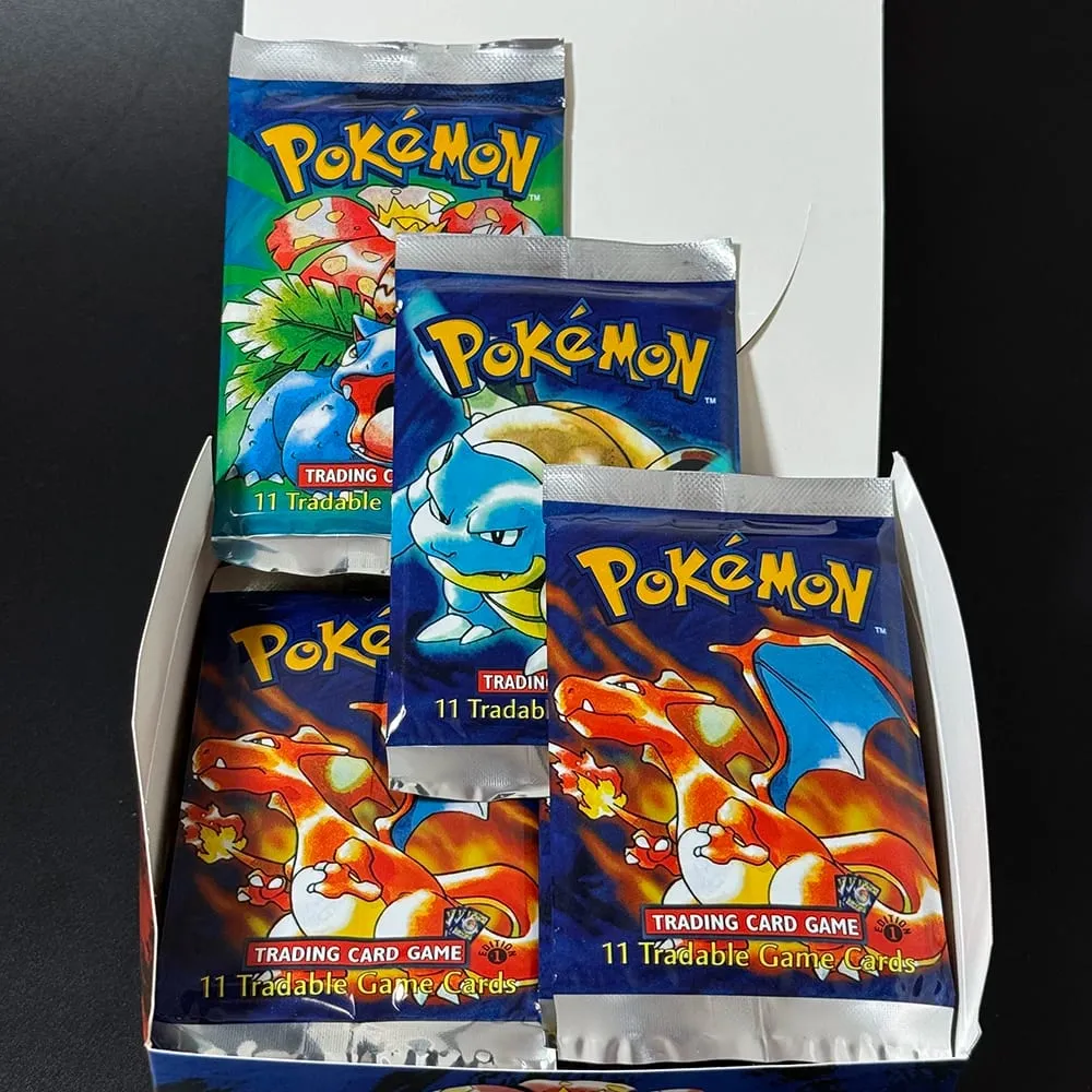 Pacote inteiro pkm 1ª edição booster ptcg cartões proxy para conjunto base pacote charizard blastoise venusaur tcg cartões 11 unidades/pacote brinquedo — image 4