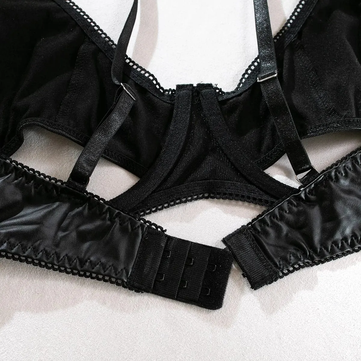 Set Seluar Dalam Kulit Berongga Seksi Set Seluar Dalam Tiga Keping Mudah Padat Wanita Wanita Sujetadores Transparente Para Mujeres — image 4