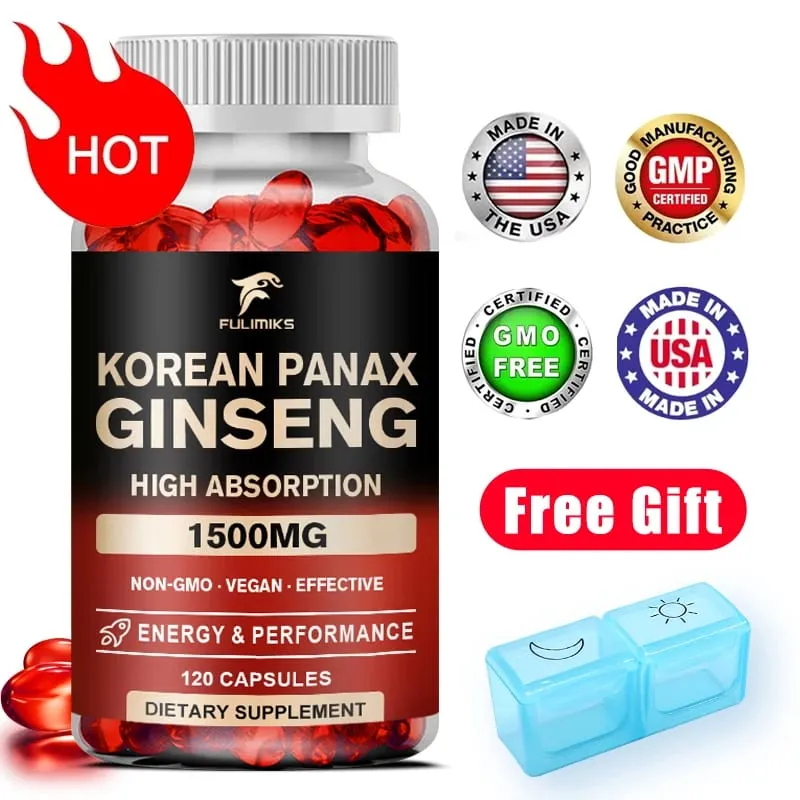 Panax Ginseng 15 000 mg - อาหารเสริมโสมแดงเกาหลีสำหรับผู้ชาย - ความแข็งแกร่งเป็นพิเศษ - เน้นพลังงาน ผลผลิตและประสิทธิภาพ — image 1