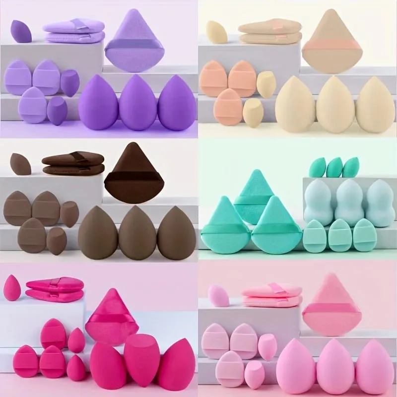 12-teiliges tragbares Make-up-Schwamm-Set, tragbare Foundation, Kosmetikquaste für Gesicht, Concealer, Mischen, Beauty-Schwamm, flüssige Creme, Power — image 1