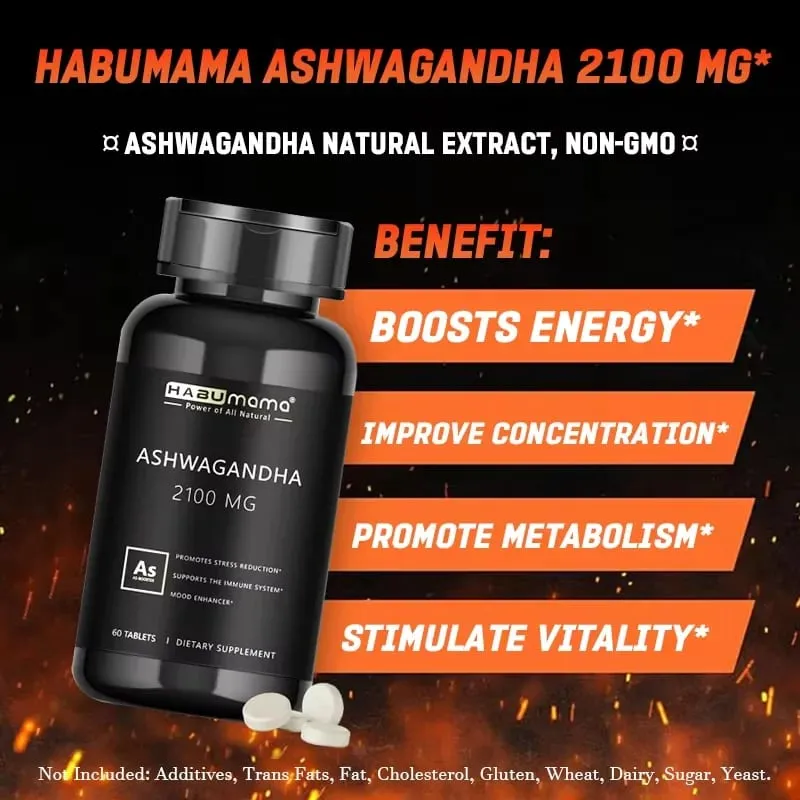 Le supplément énergétique original Ashwagandha sans OGM soutient la santé reproductive, un énergisant naturel — image 3