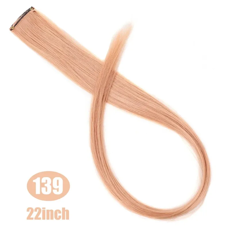 Lupu Synthetic Long Straight Rainbow Highlight Colored Hair Extensions Clip In Fake Hair Pieces For Women Heat Resistant — image 52