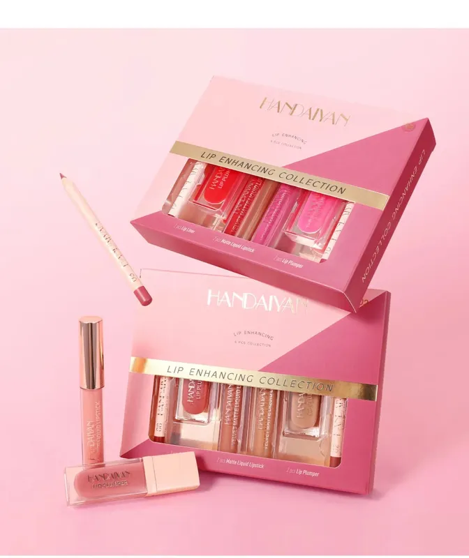 Ensemble de maquillage pour les lèvres, 6 pièces, rouge à lèvres liquide mat imperméable, brillant et crayon à lèvres, hautement pigmentés et faciles à appliquer — image 3