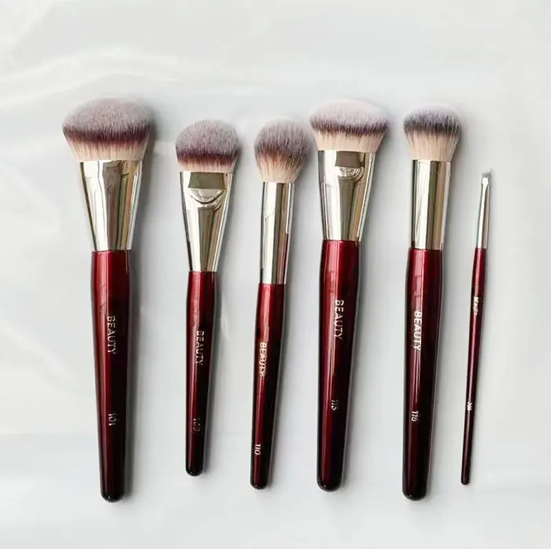 5/7 Buah/Set Kuas Rias Perona Pipi Bevel Kuas Rias Mata Concealer Tutup Lipatan Shader Blender Shimmer 506 Alas Bedak Berkontur — image 2