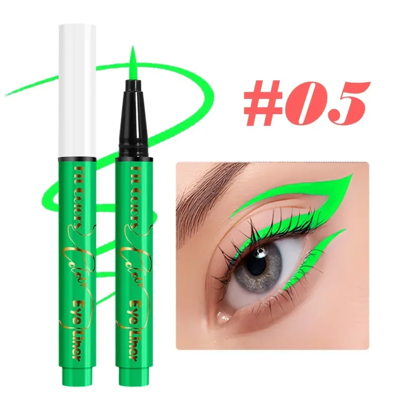 Pena Eyeliner Cair Cahaya Neon UV Tahan Air Cat Warna Wajah Neon Warna-warni Riasan Mata Panggung Seni Pesta Natal Halloween — image 12