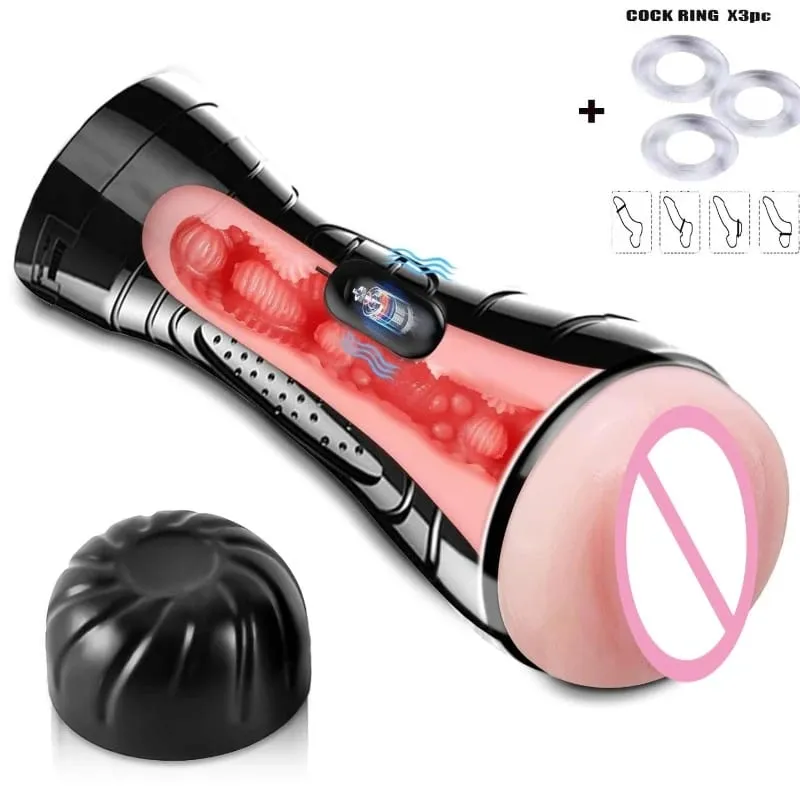 Masturbatore maschile Succhiare Rotazione Esercizio di resistenza Carne come la luce Vibratin 2-in-1 Masturbaror Parar Hombre Giocattoli del sesso per gli uomini — image 8