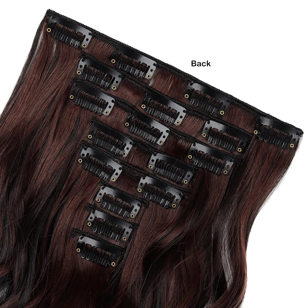 Sambungan Rambut Klip Dalam Set 8 Keping 17Klip Matte Sintetik Bergelombang Penuh Kepala Potong Rambut untuk Wanita Penggunaan Harian Mudah Dipasang — image 4