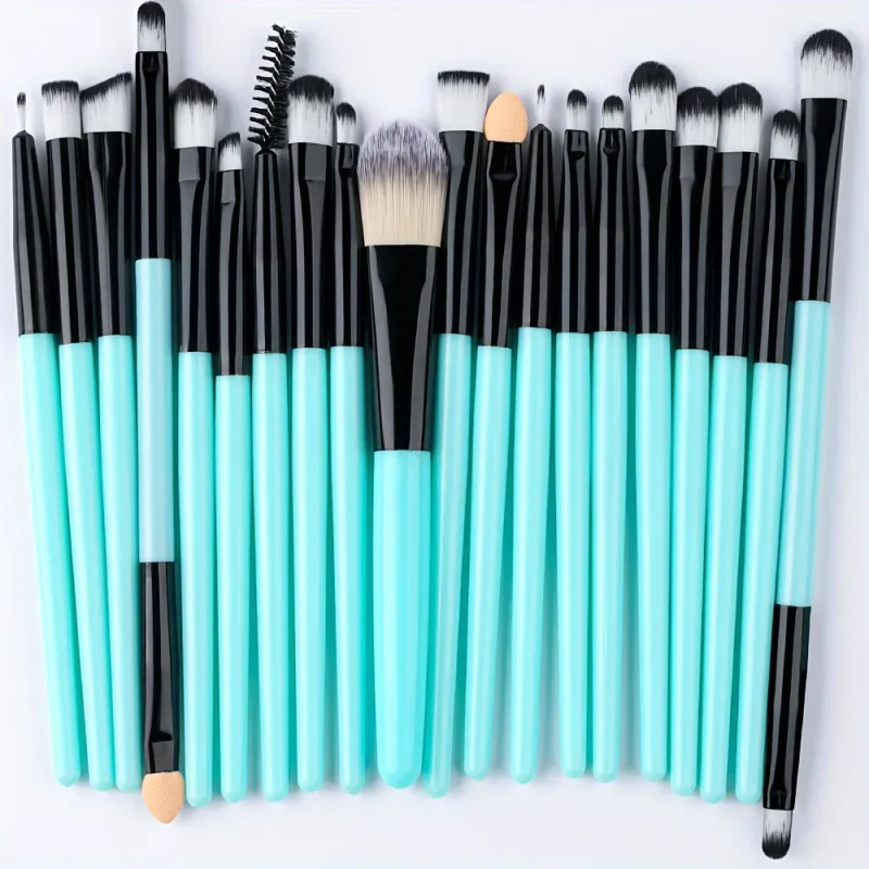 Conjunto de pincéis de maquiagem, 20 peças, sombra, corretivo, base, corretivo, pincel de mistura, macio, fofo, ferramenta de beleza feminina, kit de pincéis de maquiagem