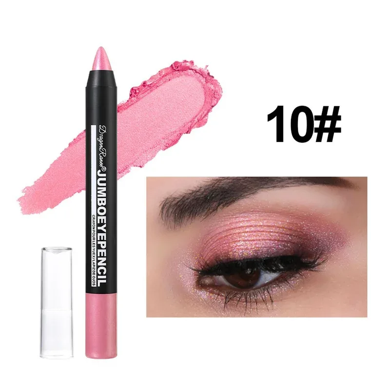 สีเขียวอายแชโดว์ดินสอกันน้ำ Pearlescent METALLIC Glitter Eye Shadow Stick ปากกาเน้นข้อความเครื่องมือแต่งหน้า Eye 12 สี — image 13