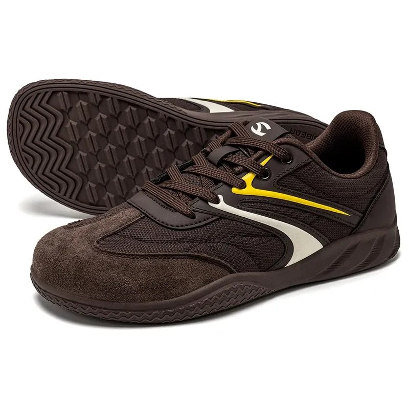 Barfuß-Schuhe mit breiter Breite, Unisex, Kunstleder, minimalistische Sneakers, Schnür-Retro-Wanderschuhe für Damen und Herren — image 9