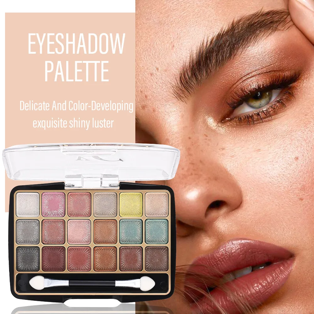 18 Colors Glitter Eyeshadow Palette Long Lasting Korean Eye Makeup Matte Shimmer Pigment Nude Eyeshadow Palette Cosmetics — image 1