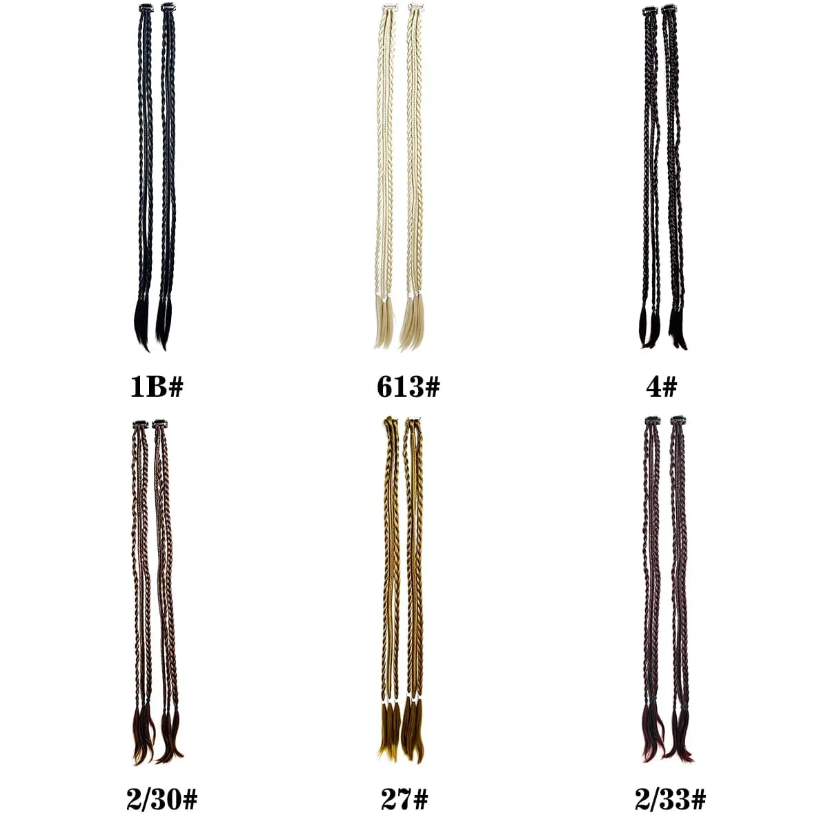 2PCS Synthetische 22"26" Clip In Zöpfe Haar Extensions Geflecht Pferdeschwanz Haarteile Geflochtene Haar Clip Auf Zöpfe für Frauen Tägliche Party — image 5