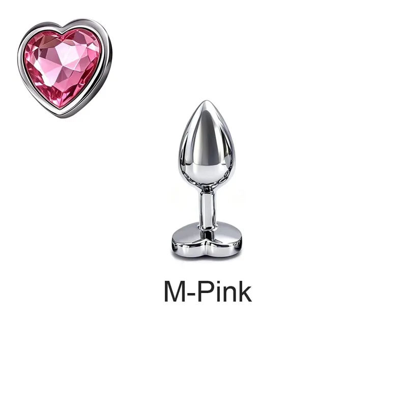 5 størrelser metal anal stik sæt med hjerte base Glat prostata massage butt plug sexlegetøj til mænd kvinder par — image 9