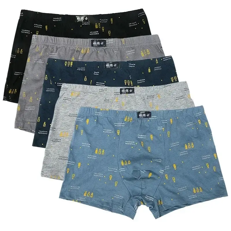 5Pcs/Lot Boxers Men’S Underwear Men's Cotton Boxer Shorts Men’S Boxer Pants Four Corners Loose Breathable Comfortable Shorts — image 5