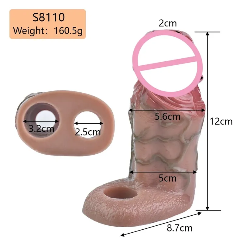 7.2in สมจริงอวัยวะเพศชาย Reusable อวัยวะเพศชายกับแหวนซิลิโคนอวัยวะเพศชาย Enlarger ชายผู้ใหญ่ของเล่นสำหรับชาย — image 33